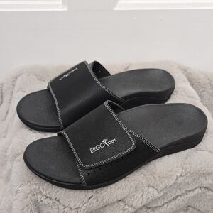 Ergo Foot Black Slide Sandals